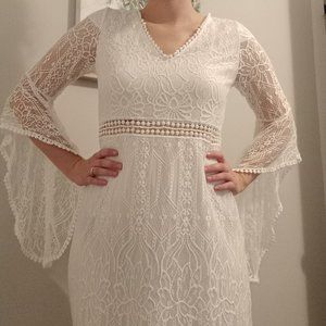 Boho Beachy Lacy Wedding Dress